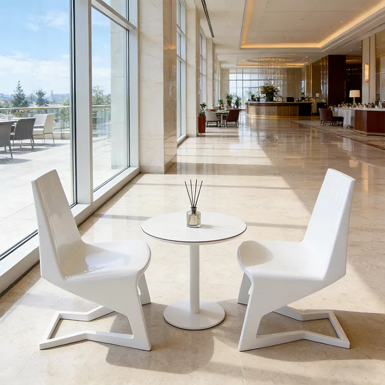 ခေတ်မီ Z ပုံသဏ္ဍာန် Cantilever FRP Accent Chair