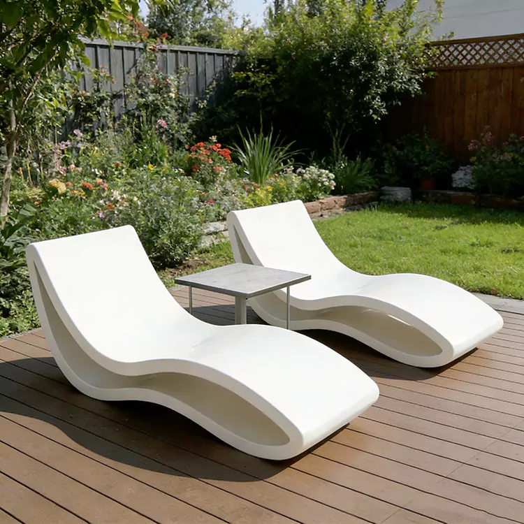 ရေစိုခံ Fiberglass Poolside သည် UV Resistant Outdoor Lounger